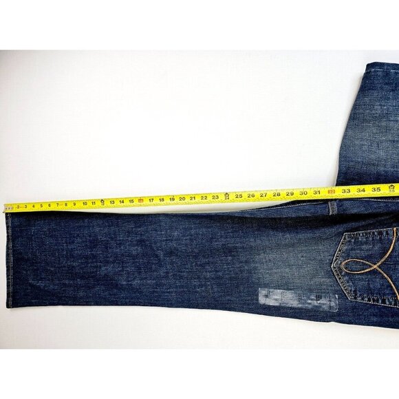 Calvin Klein Size 10 Women's 32 Inch Inseam Flare Blue Denim Logo Tag Jeans NWT - Picture 12 of 16
